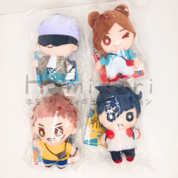 Jujutsu Kaisen Itadori, Nobara, Megumi & Satoru Gojo (x4 set completo Plush Mascot) Ending [ED] ver. Bandai Spirits juguetes y juegos anime peru ampliado
