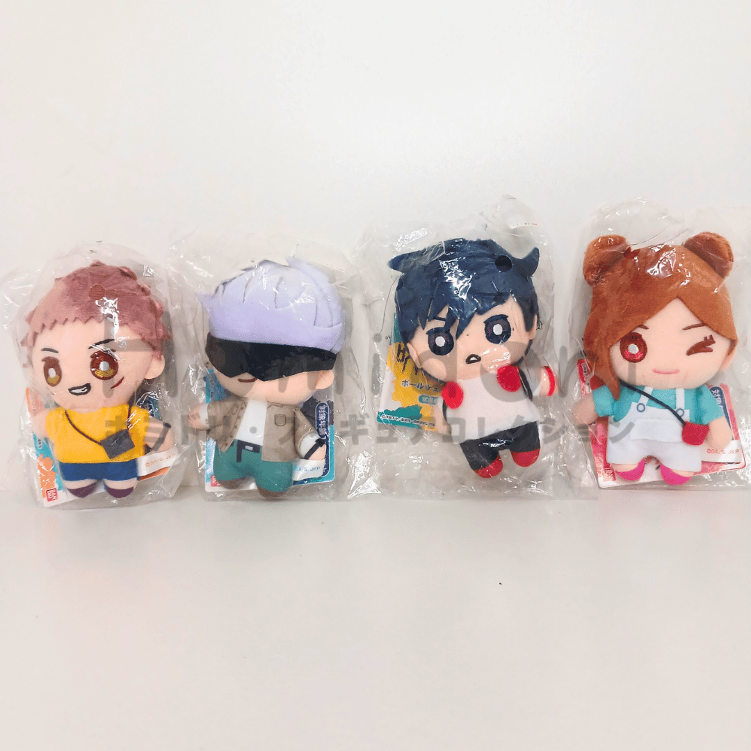 Jujutsu Kaisen Itadori, Nobara, Megumi & Satoru Gojo (x4 set completo Plush Mascot) Ending [ED] ver. Bandai Spirits juguetes y juegos anime peru homidori
