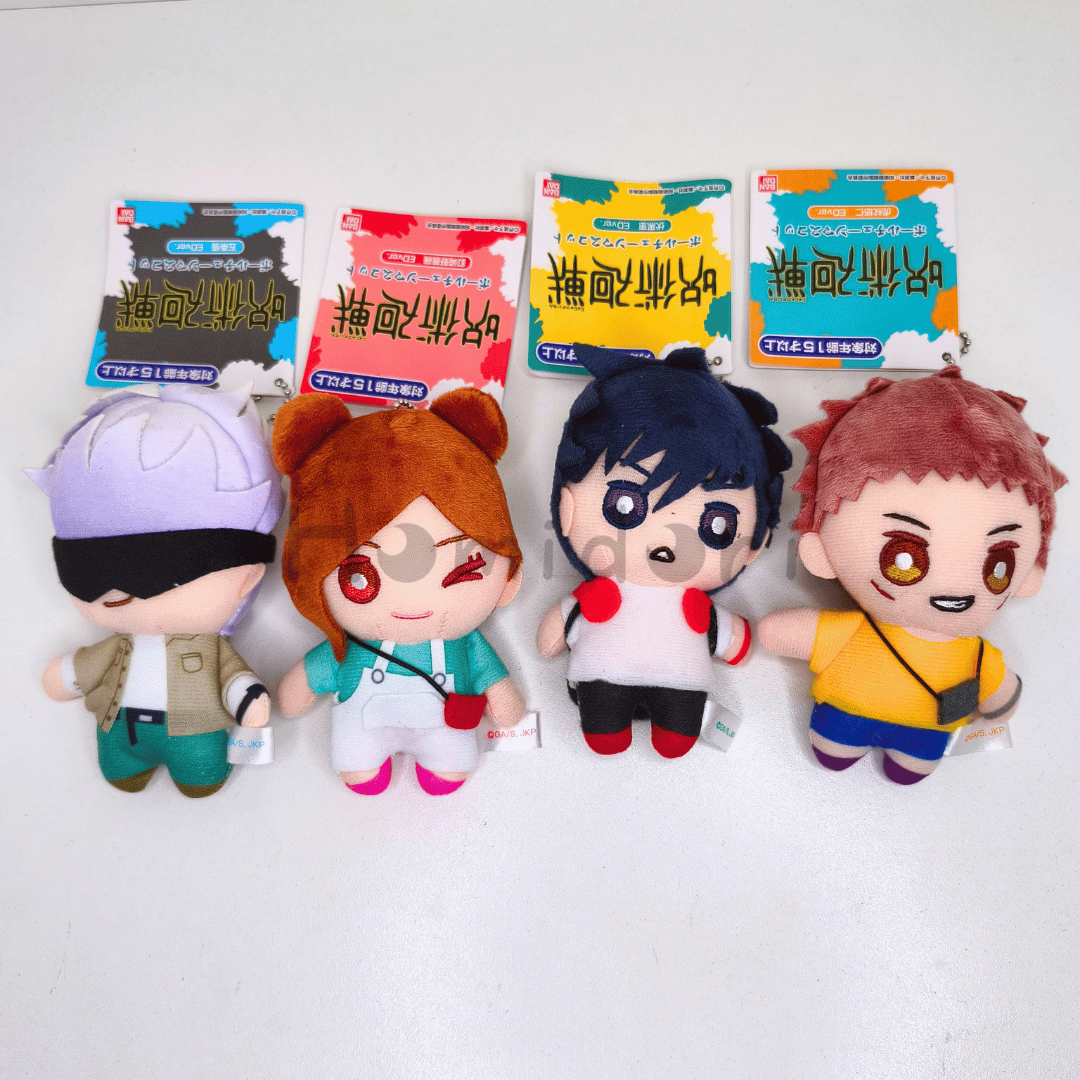 Jujutsu Kaisen Itadori, Nobara, Megumi & Satoru Gojo (x4 set completo Plush Mascot) Ending [ED] ver. Bandai Spirits